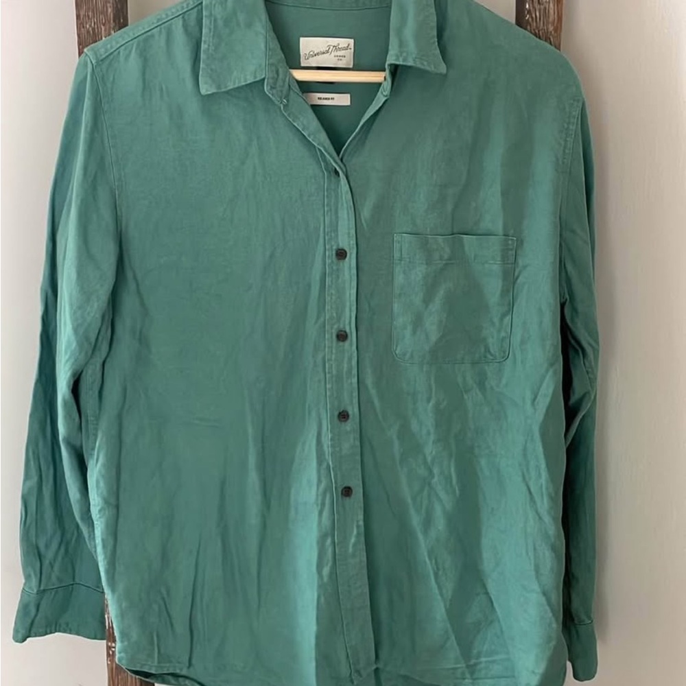 Women’s seafoam green Linen blend  Casual Shirt